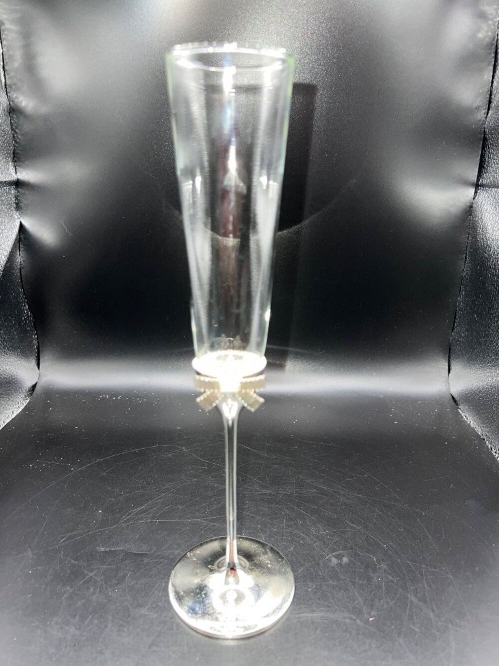 Kate Spade Ruby Bow Champagne Glass By Lenox Silver Bow Accent 10" Tall Wedding